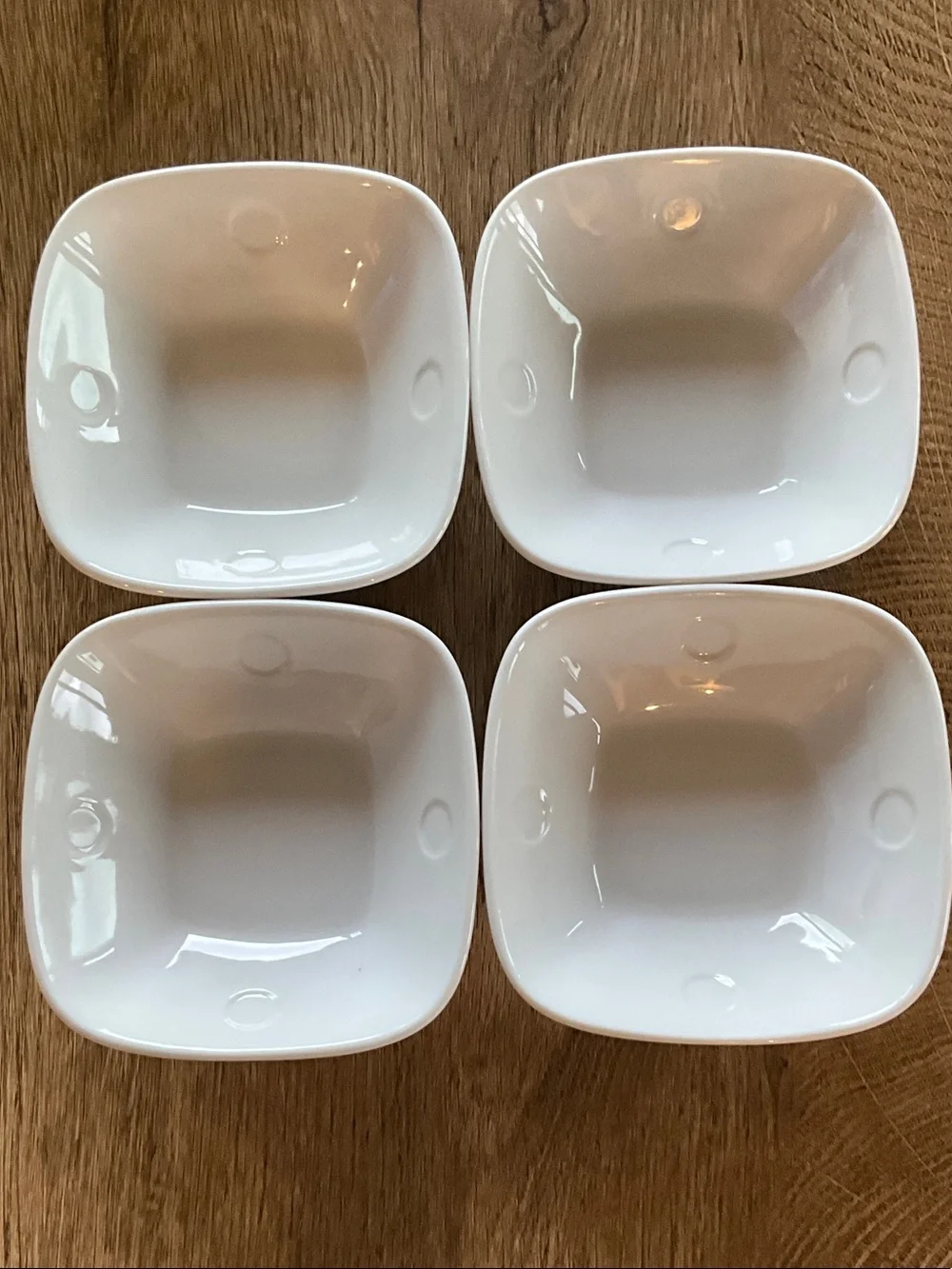 Set of Four Nobu White Square Ceramic Serving Bowls